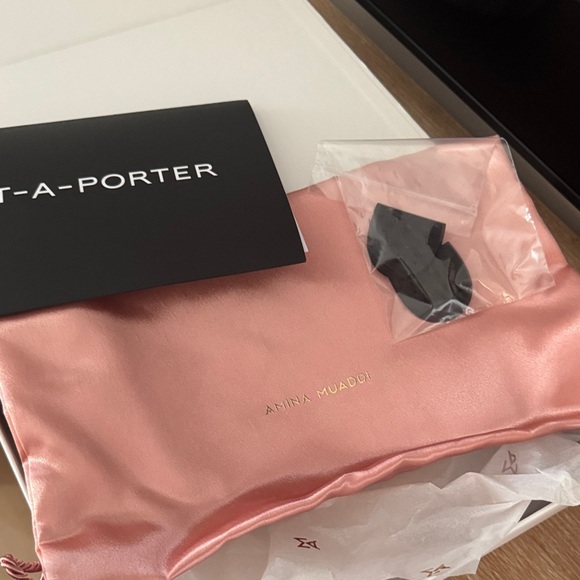 Amina Muaddi Black Heels with Crystal Bow - Picture 8 of 8